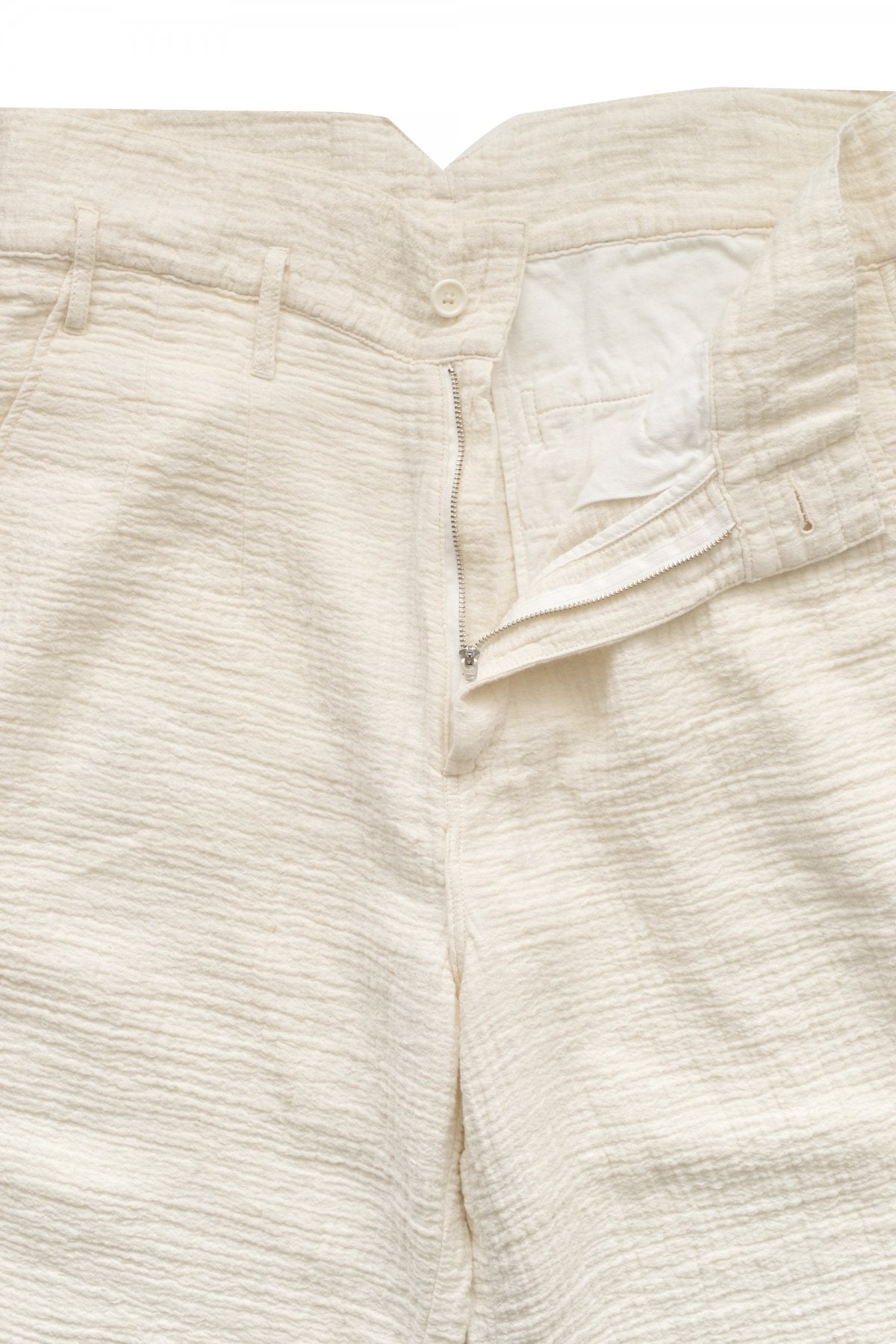 Porter Classic - SASHIKO LINEN PREMIUM CLASSIC PANTS - WHITE