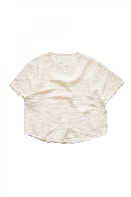 Porter Classic - SASHIKO LINEN PREMIUM SHORT SLEEVE SHIRT - WHITE