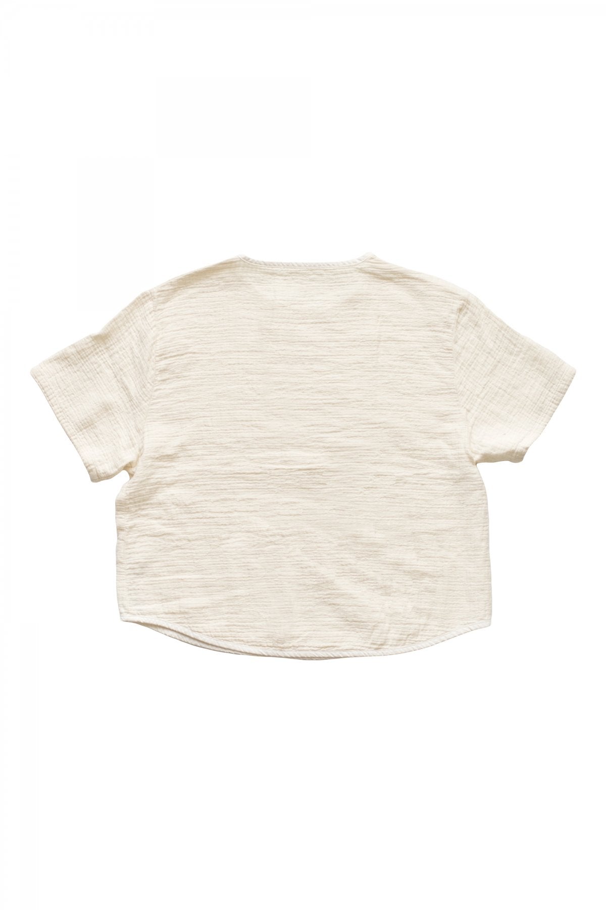 Porter Classic - SASHIKO LINEN PREMIUM SHORT SLEEVE SHIRT - WHITE