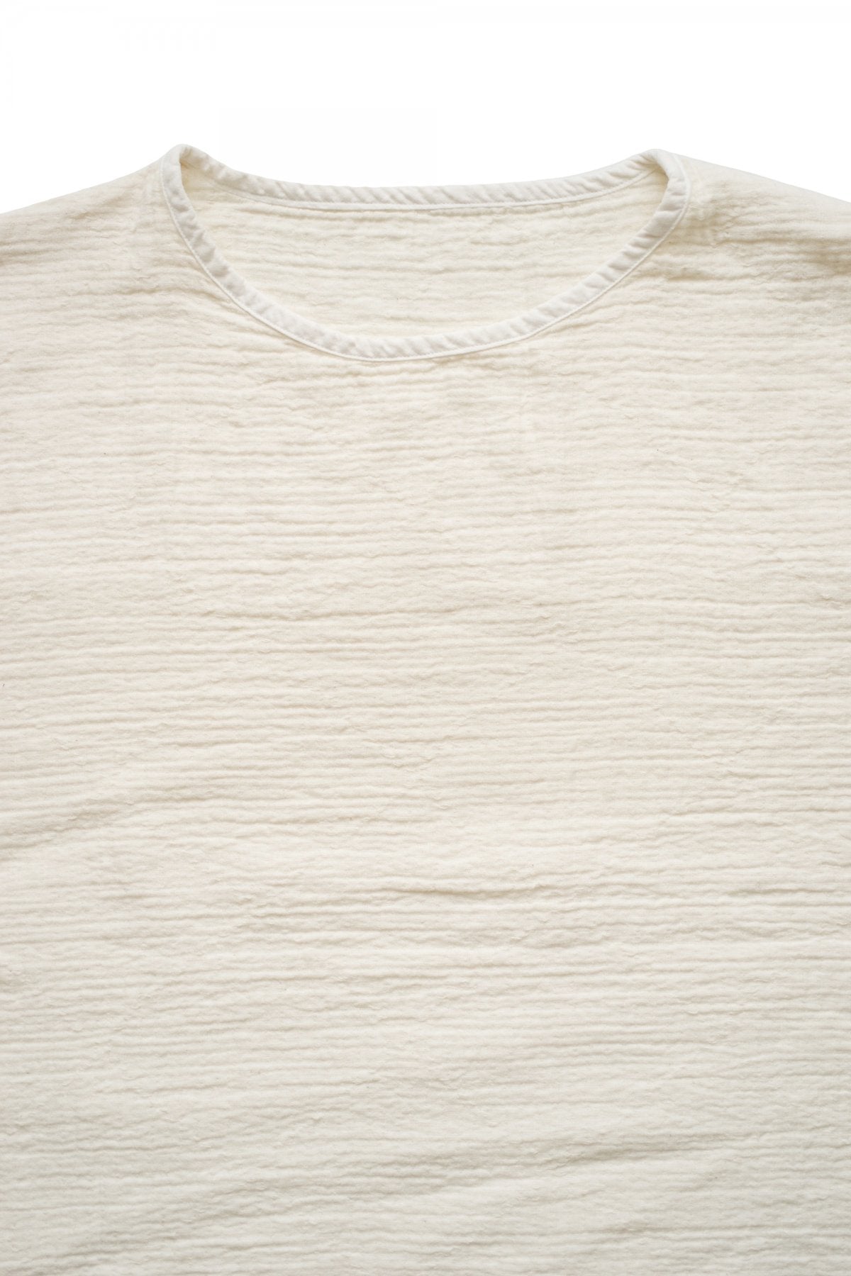 Porter Classic - SASHIKO LINEN PREMIUM SHORT SLEEVE SHIRT - WHITE