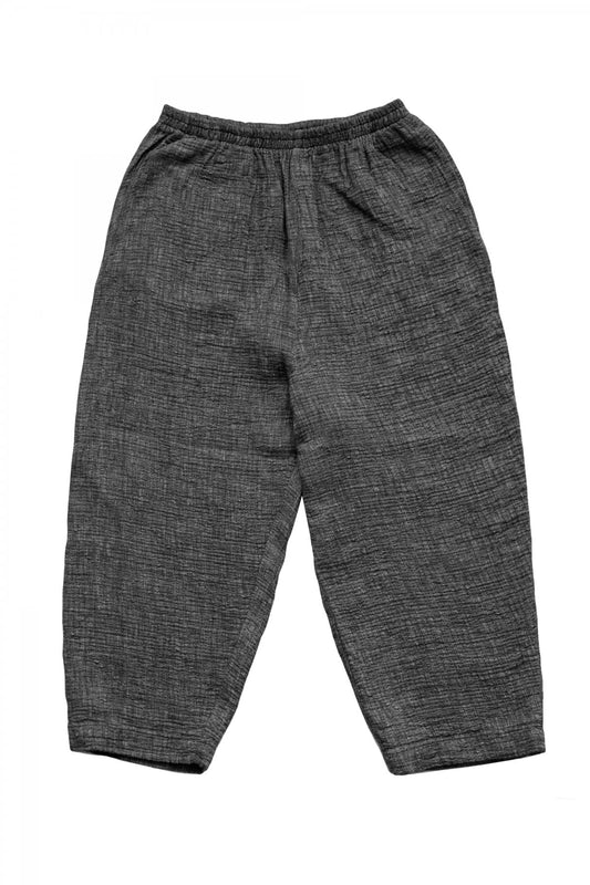 Porter Classic - SASHIKO LINEN PREMIUM PEACE PANTS - BLACK