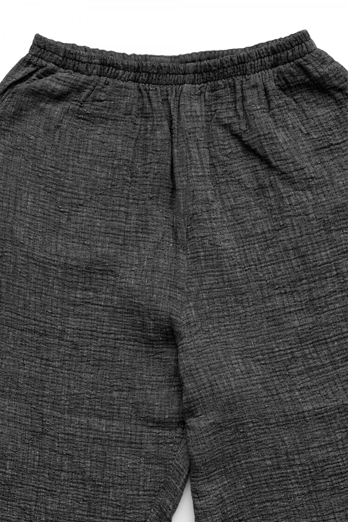 Porter Classic - SASHIKO LINEN PREMIUM PEACE PANTS - BLACK