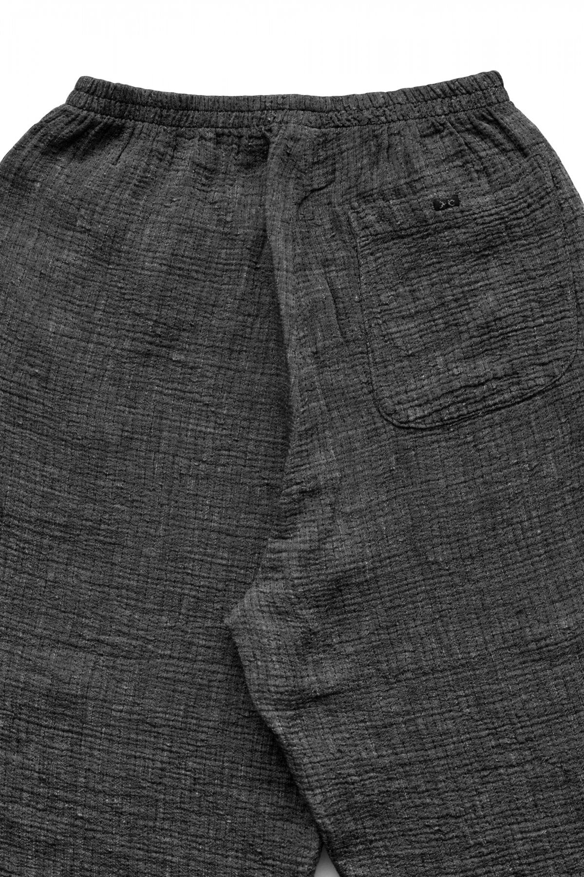 Porter Classic - SASHIKO LINEN PREMIUM PEACE PANTS - BLACK