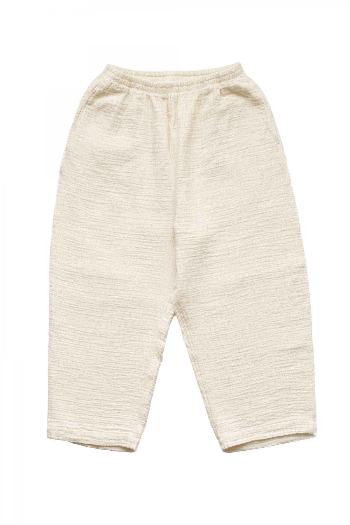 Porter Classic - SASHIKO LINEN PREMIUM PEACE PANTS - WHITE