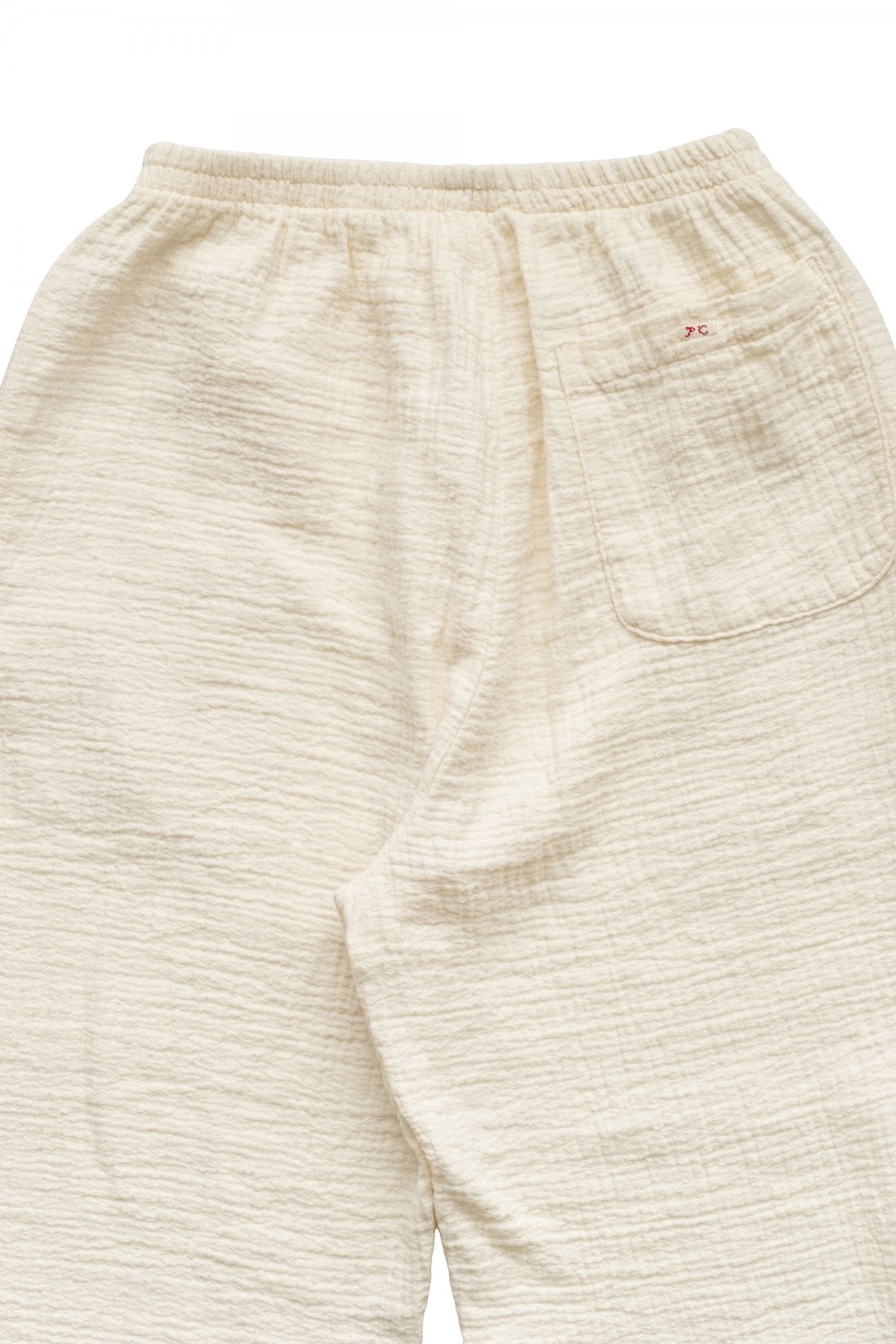 Porter Classic - SASHIKO LINEN PREMIUM PEACE PANTS - WHITE