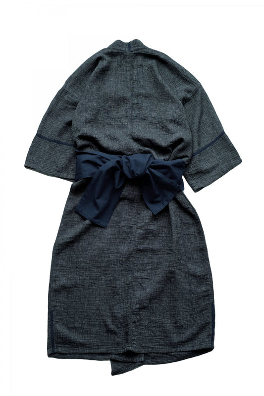 Porter Classic - SASHIKO LINEN PREMIUM YABO YUKATA - BLUE