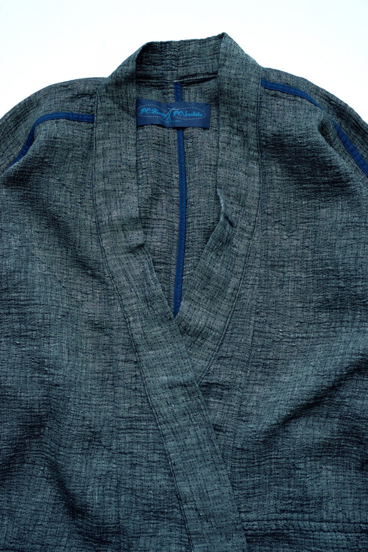 Porter Classic - SASHIKO LINEN PREMIUM YABO YUKATA - BLUE