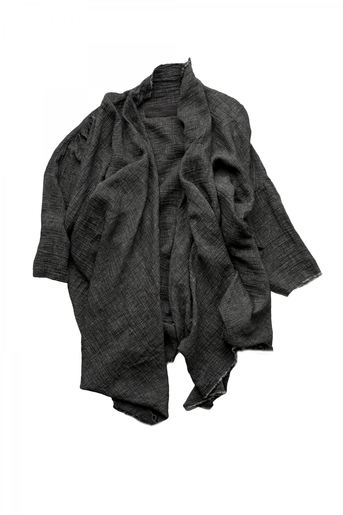 Porter Classic - SASHIKO LINEN PREMIUM GANDHI ROBE - BLACK