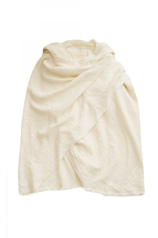 Porter Classic - SASHIKO LINEN PREMIUM GANDHI ROBE - WHITE