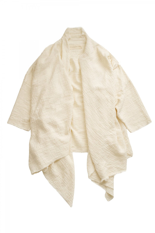 Porter Classic - SASHIKO LINEN PREMIUM GANDHI ROBE - WHITE