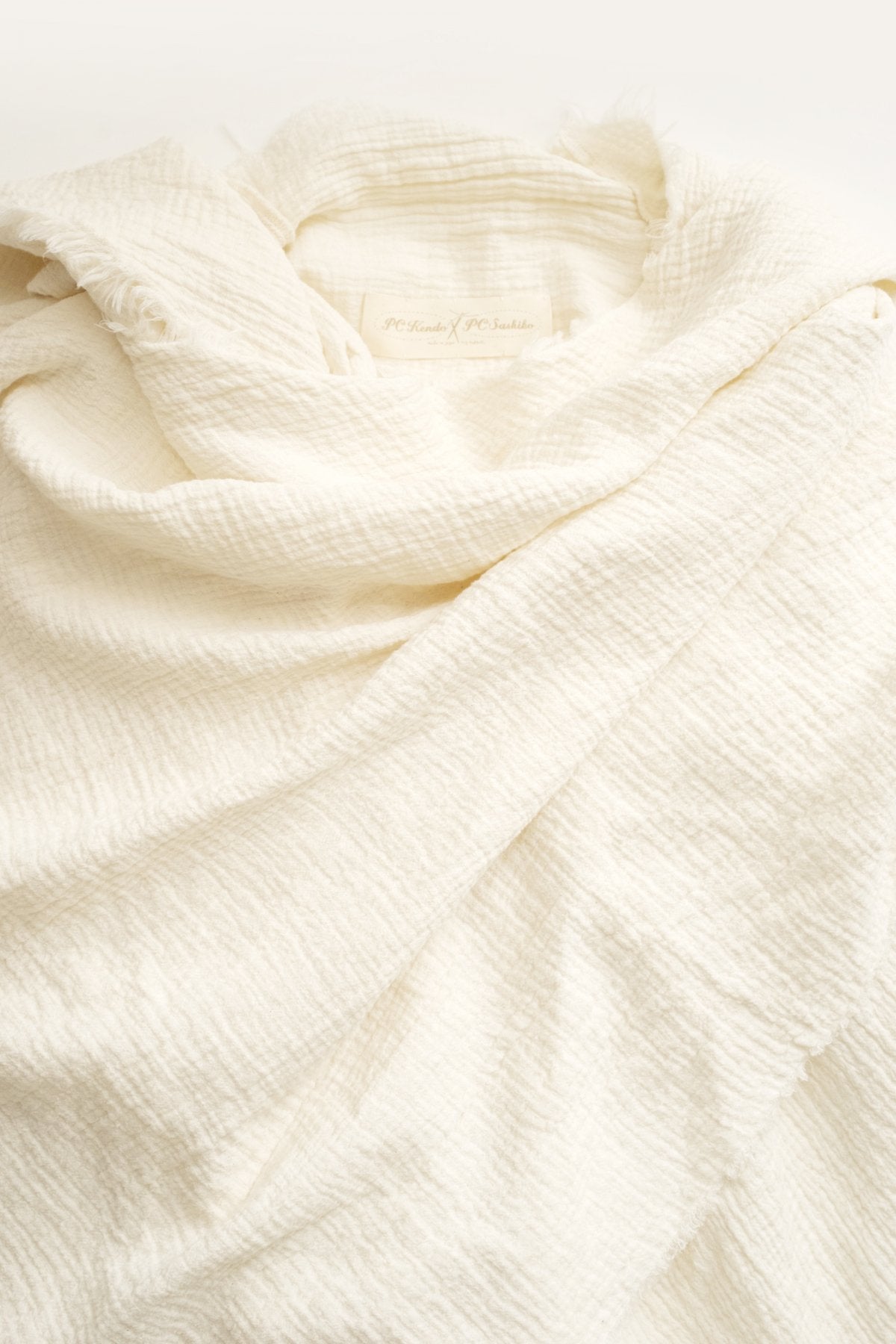 Porter Classic - SASHIKO LINEN PREMIUM GANDHI ROBE - WHITE