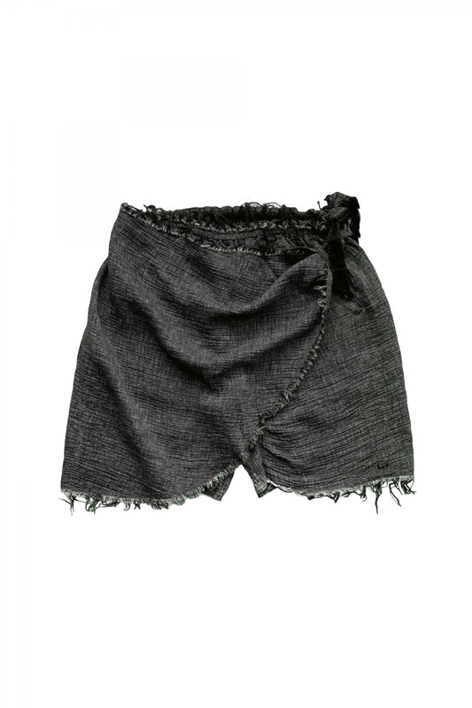 Porter Classic - SASHIKO LINEN PREMIUM GANDHI SHORTS - BLACK