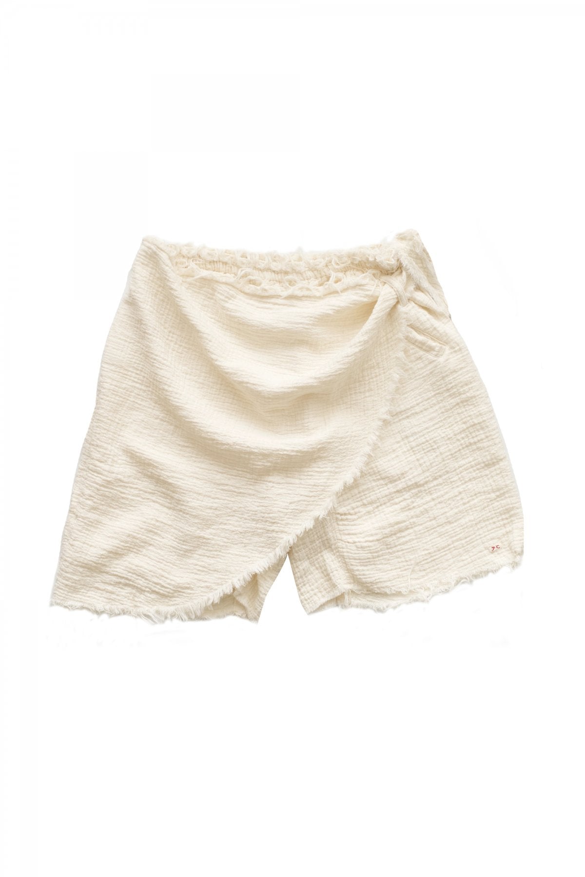 Porter Classic - SASHIKO LINEN PREMIUM GANDHI SHORTS - WHITE