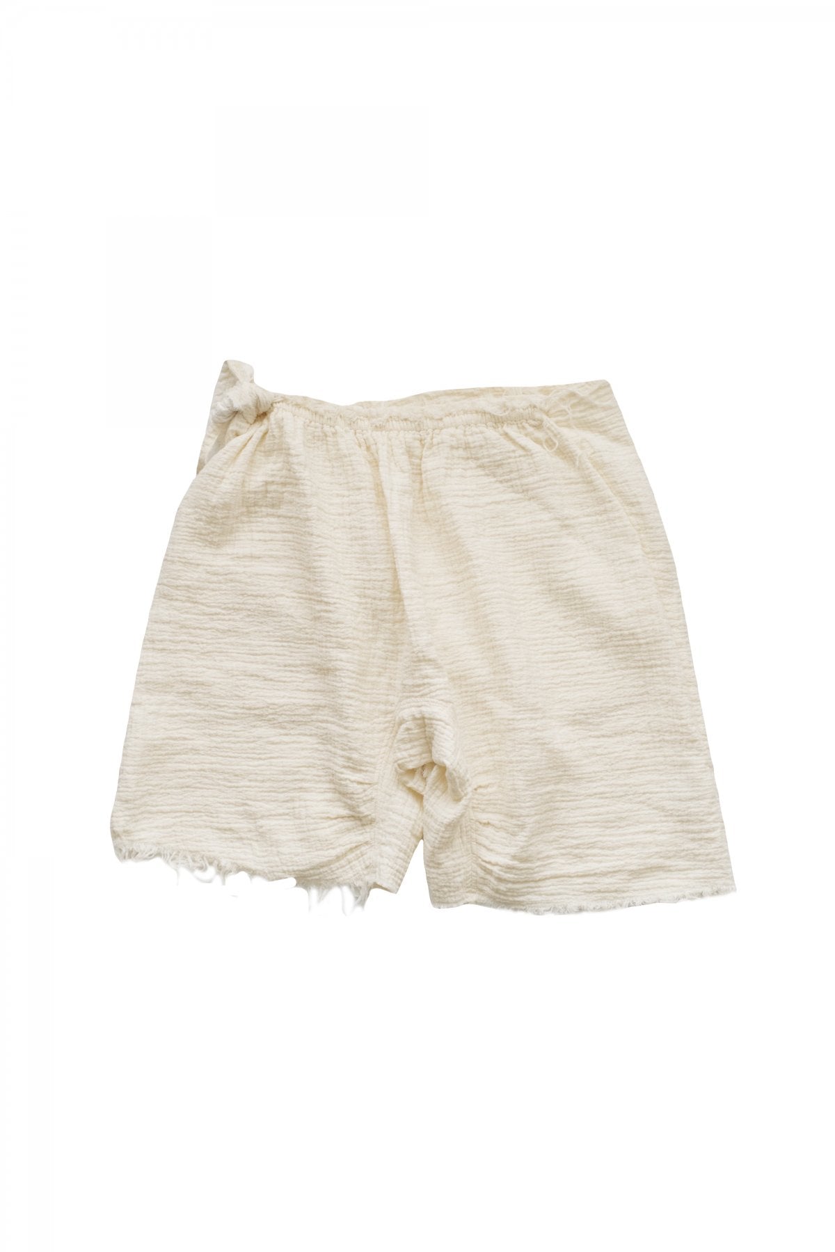 Porter Classic - SASHIKO LINEN PREMIUM GANDHI SHORTS - WHITE