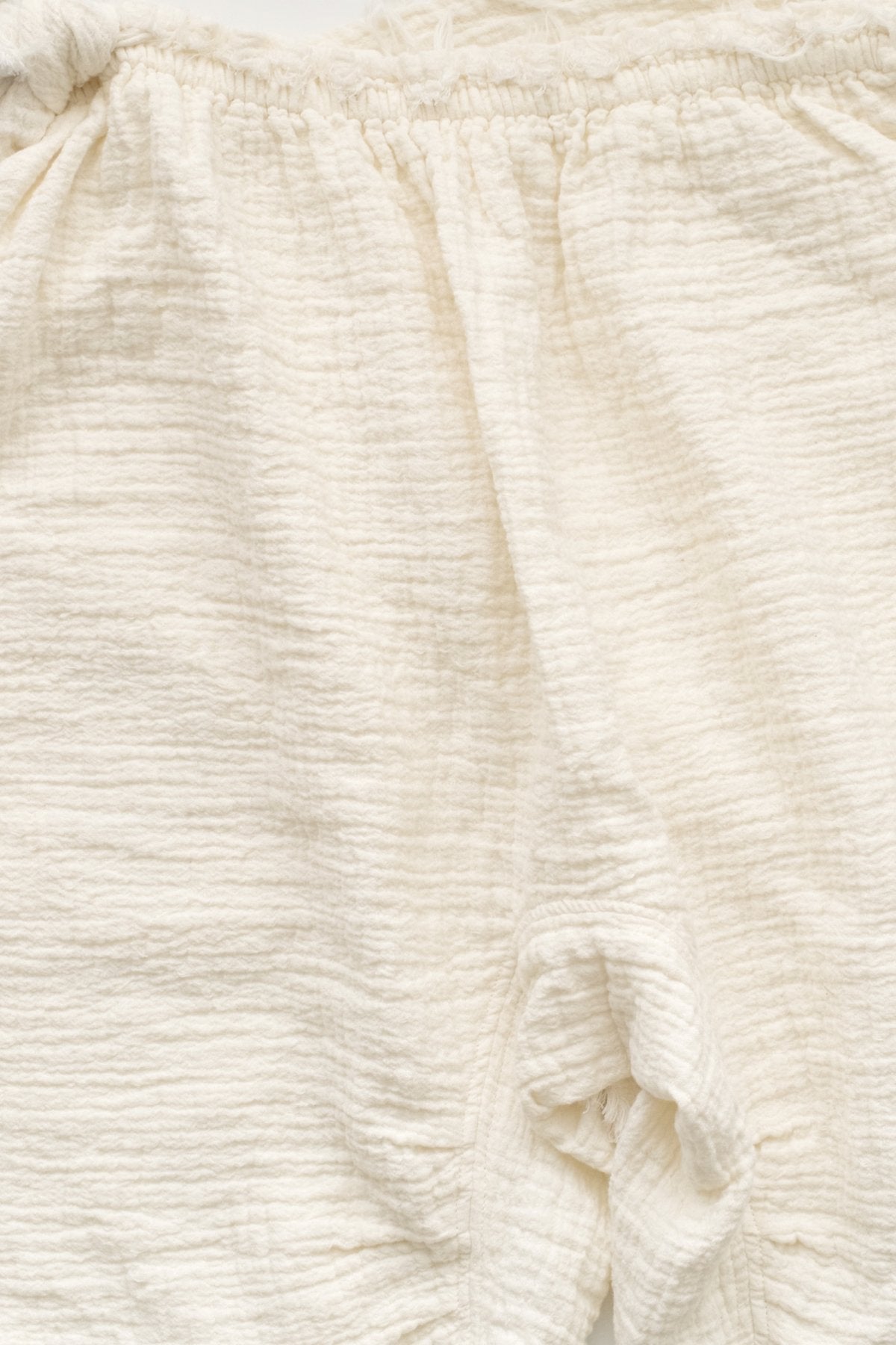 Porter Classic - SASHIKO LINEN PREMIUM GANDHI SHORTS - WHITE