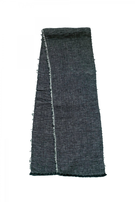 Porter Classic - SASHIKO LINEN PREMIUM SOFT STOLE - BLUE