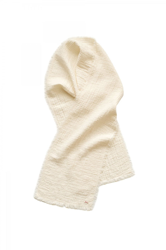 Porter Classic - SASHIKO LINEN PREMIUM SOFT STOLE - WHITE