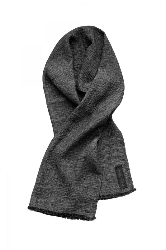 Porter Classic - SASHIKO LINEN PREMIUM SOFT STOLE(L)- BLACK