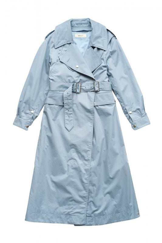 WRYHT - MOTOR CYCLE TRENCH COAT - AZUR