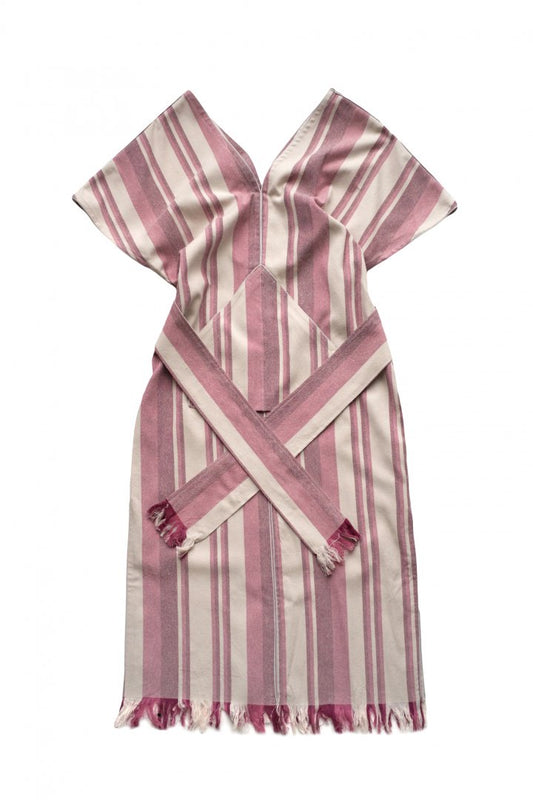 WRYHT - SLIT NECK MAXI TUNIC - ROSE STRIPE