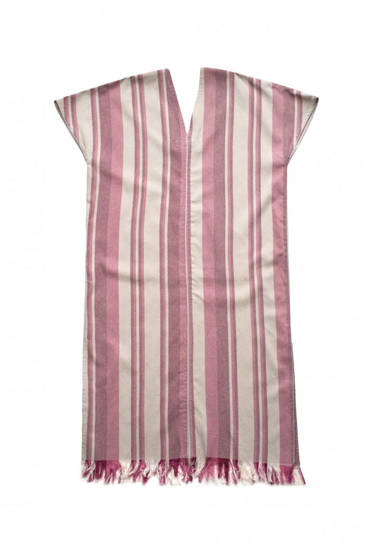 WRYHT - SLIT NECK MAXI TUNIC - ROSE STRIPE