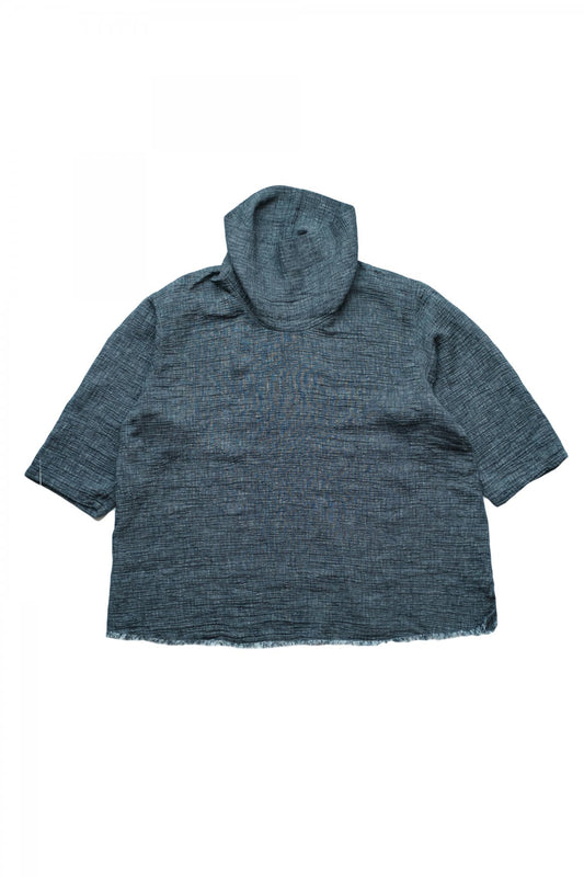 Porter Classic - SASHIKO LINEN PREMIUM PULLOVER - BLUE