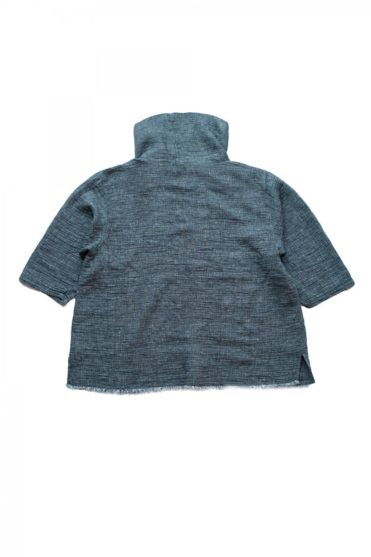 Porter Classic - SASHIKO LINEN PREMIUM PULLOVER - BLUE