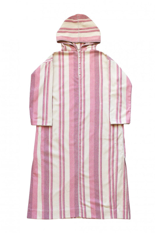 WRYHT - CONE HOODED MAXI TUNIC - ROSE STRIPE