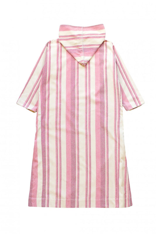 WRYHT - CONE HOODED MAXI TUNIC - ROSE STRIPE