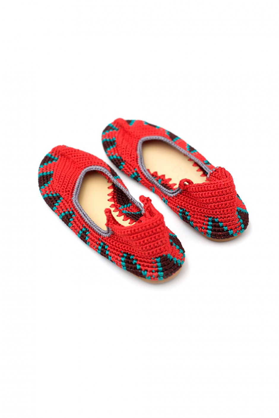 KASHURA - LACE UP BALLET SHOES - POMEGRANATE RED