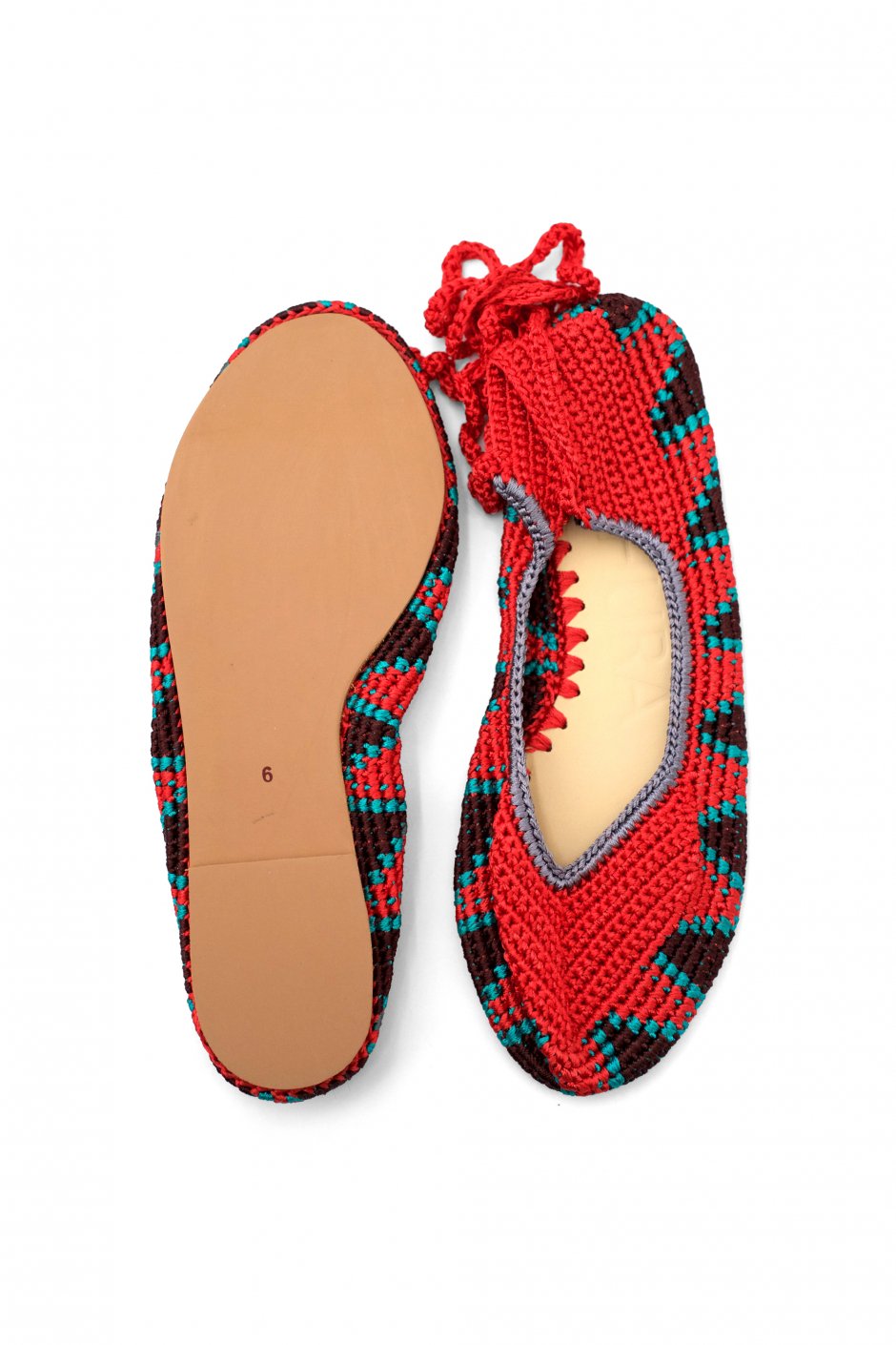 KASHURA - LACE UP BALLET SHOES - POMEGRANATE RED