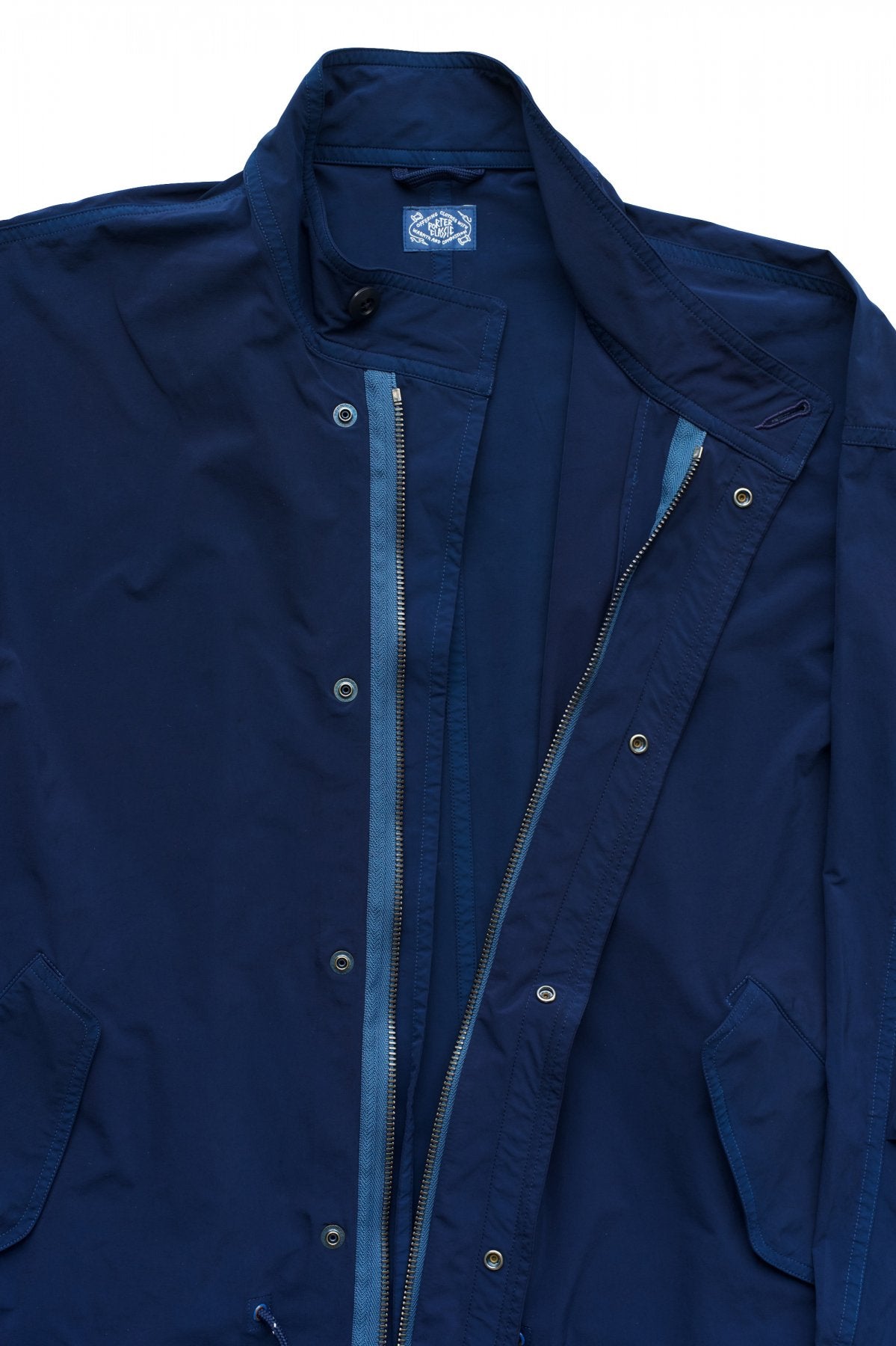 Porter Classic - SUPER NYLON STRETCH MILITARY COAT - BLUE