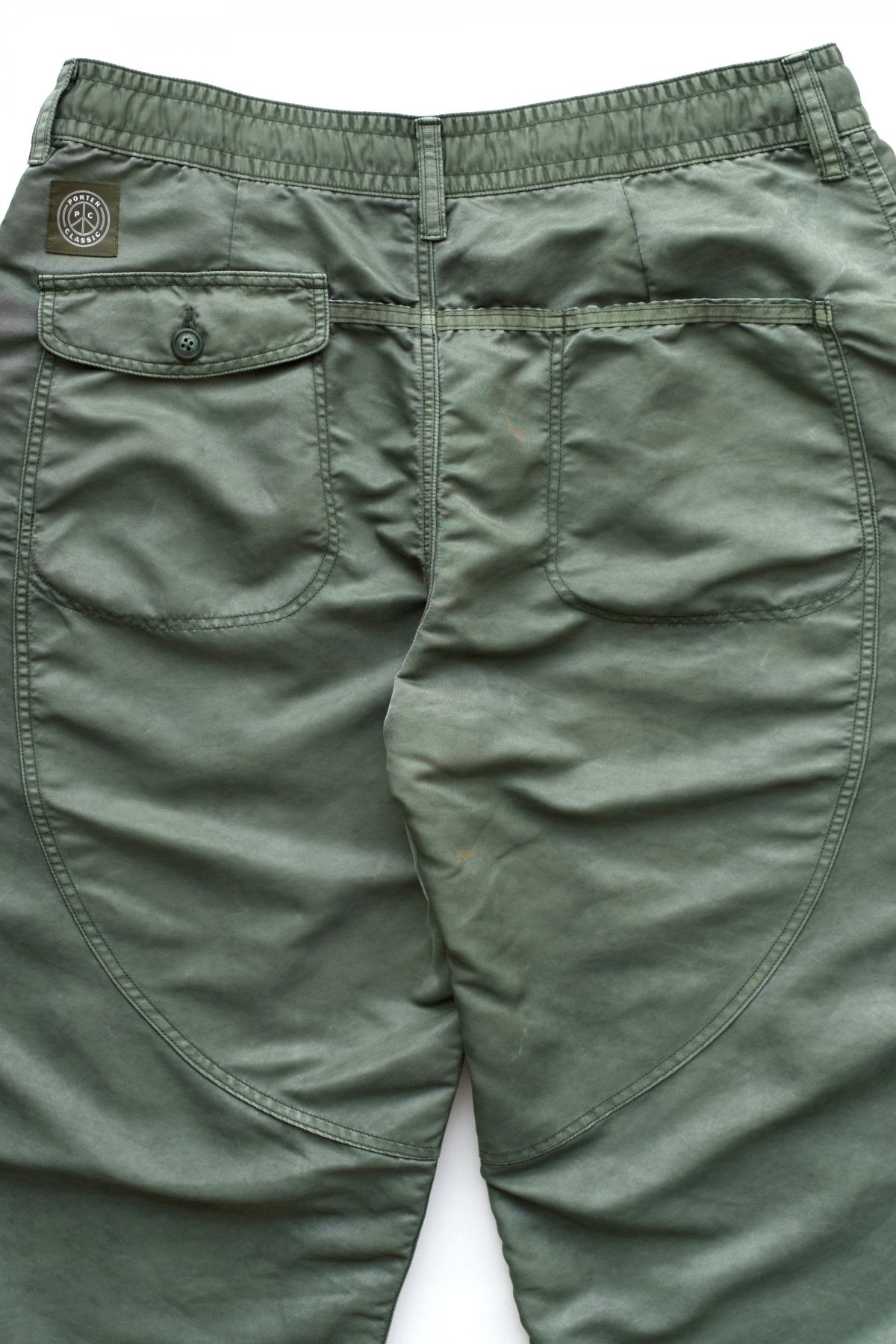 Porter Classic - SUPER NYLON MASH WIDE PANTS - OLIVE