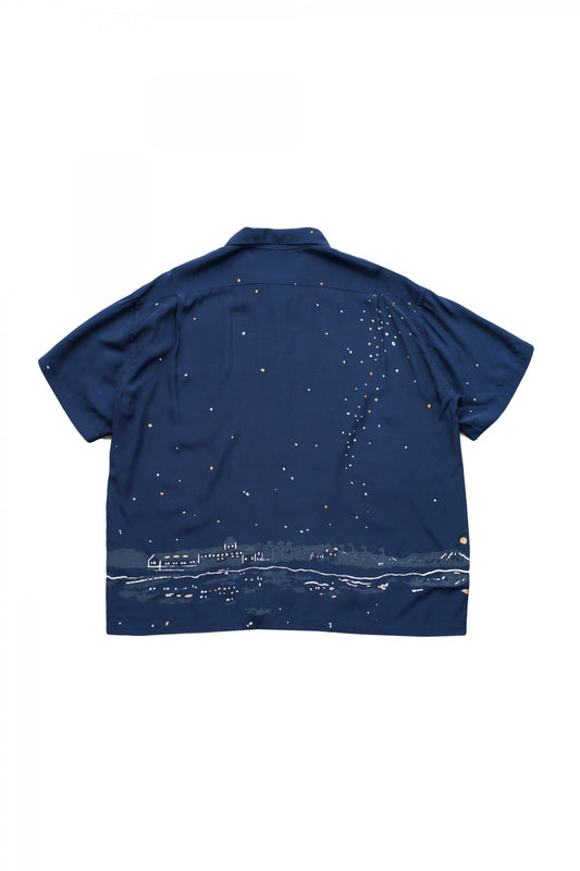 Porter Classic - HONOLULU MOON NIGHT ALOHA SHIRT - NAVY