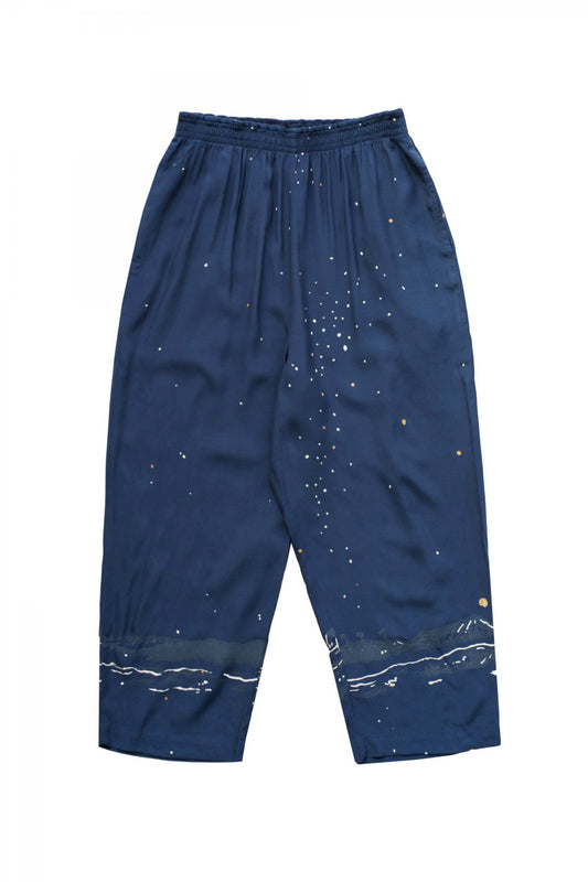 Porter Classic - HONOLULU MOON NIGHT ALOHA PANTS - NAVY