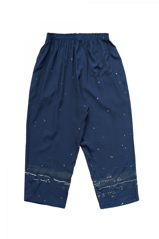 Porter Classic - HONOLULU MOON NIGHT ALOHA PANTS - NAVY