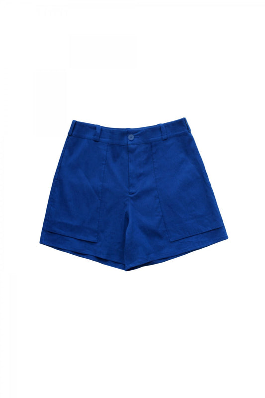 toogood - THE MACHINIST SHORT - STRETCH LINRN - COBALT