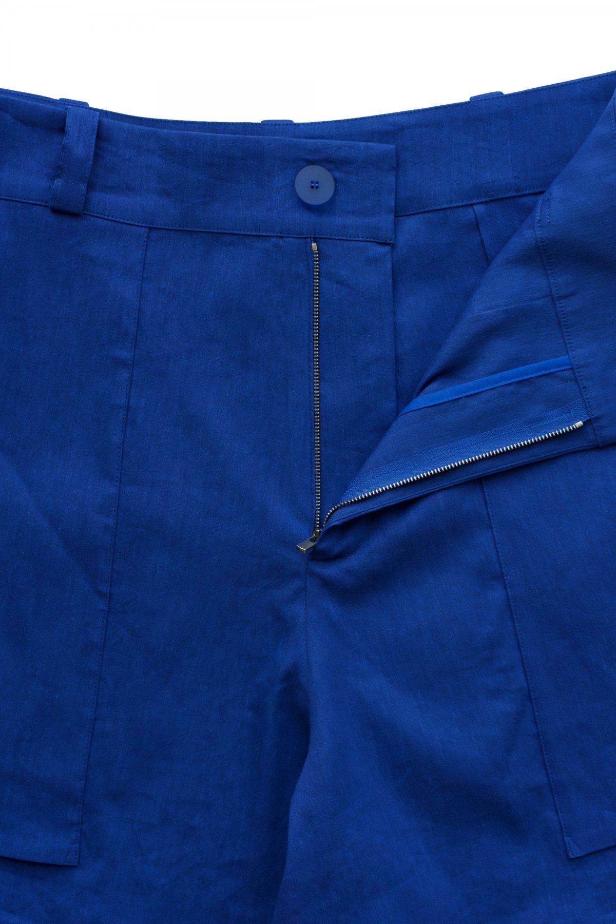 toogood - THE MACHINIST SHORT - STRETCH LINRN - COBALT