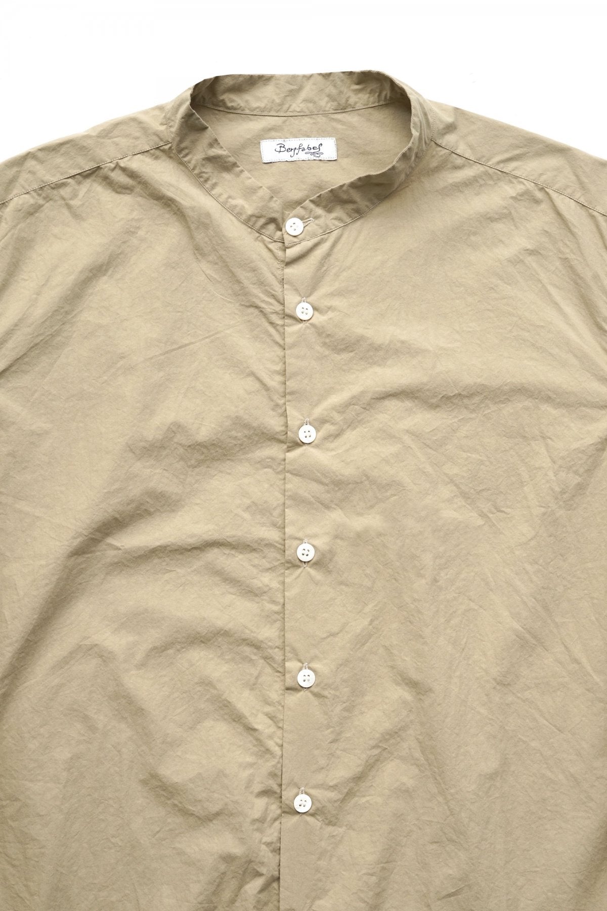 Bergfabel - LONG FARMER SHIRT - STAND COLLAR - CREAM