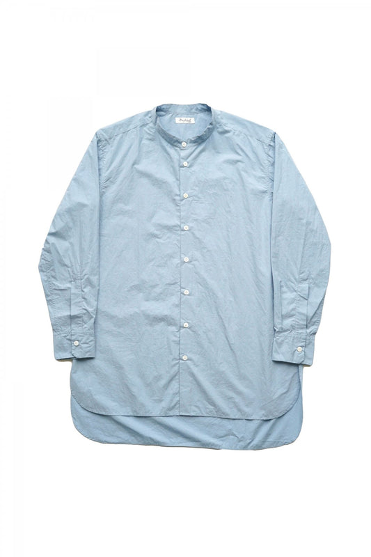 Bergfabel - LONG FARMER SHIRT - STAND COLLAR - SEA BLUE