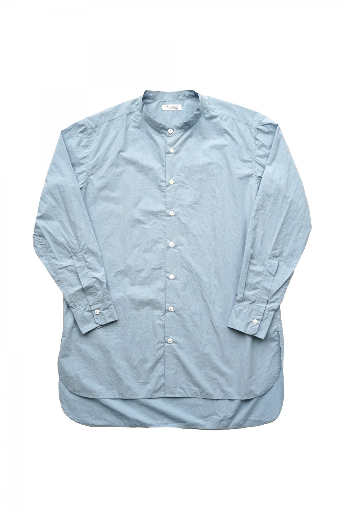 Bergfabel - LONG FARMER SHIRT - STAND COLLAR - SEA BLUE