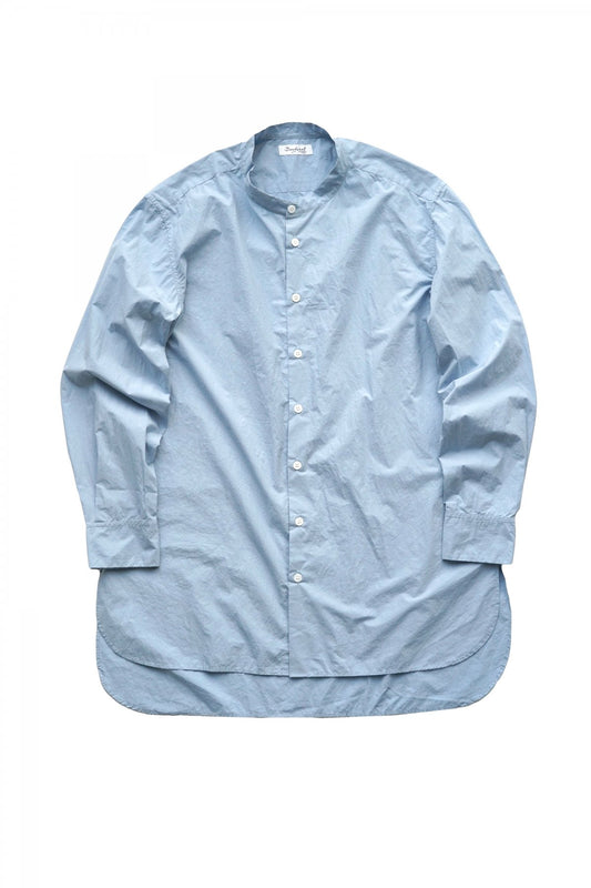 Bergfabel - LONG FARMER SHIRT - STAND COLLAR - SEA BLUE