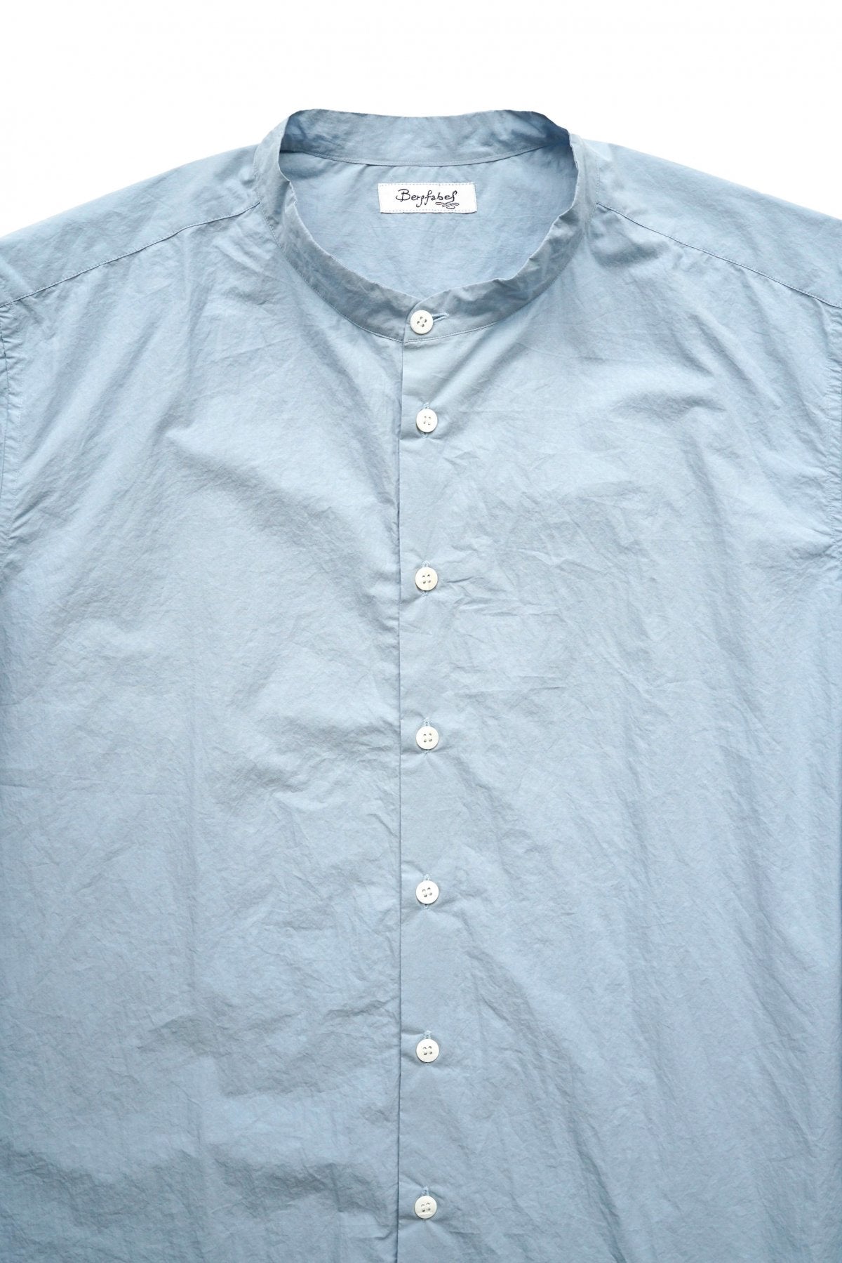 Bergfabel - LONG FARMER SHIRT - STAND COLLAR - SEA BLUE