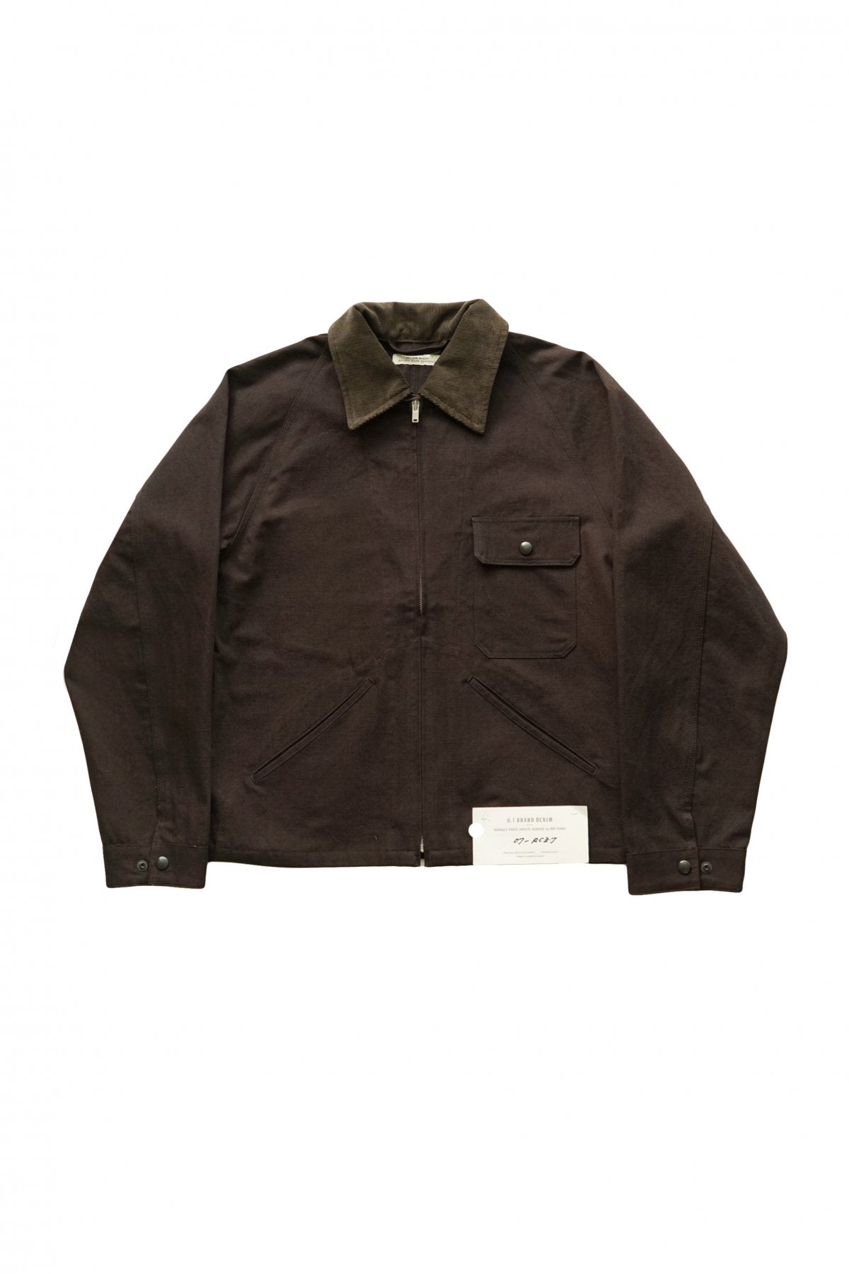 OLD JOE - ROLL COLLAR ZIP JACKET - WHISKEY DUCK