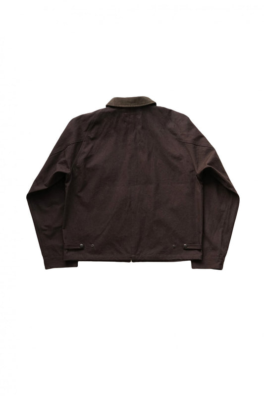 OLD JOE - ROLL COLLAR ZIP JACKET - WHISKEY DUCK