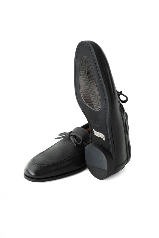 OLD JOE - "The Boater" VACHTTA LEATHER MOCCASIN SHOES - BLACK