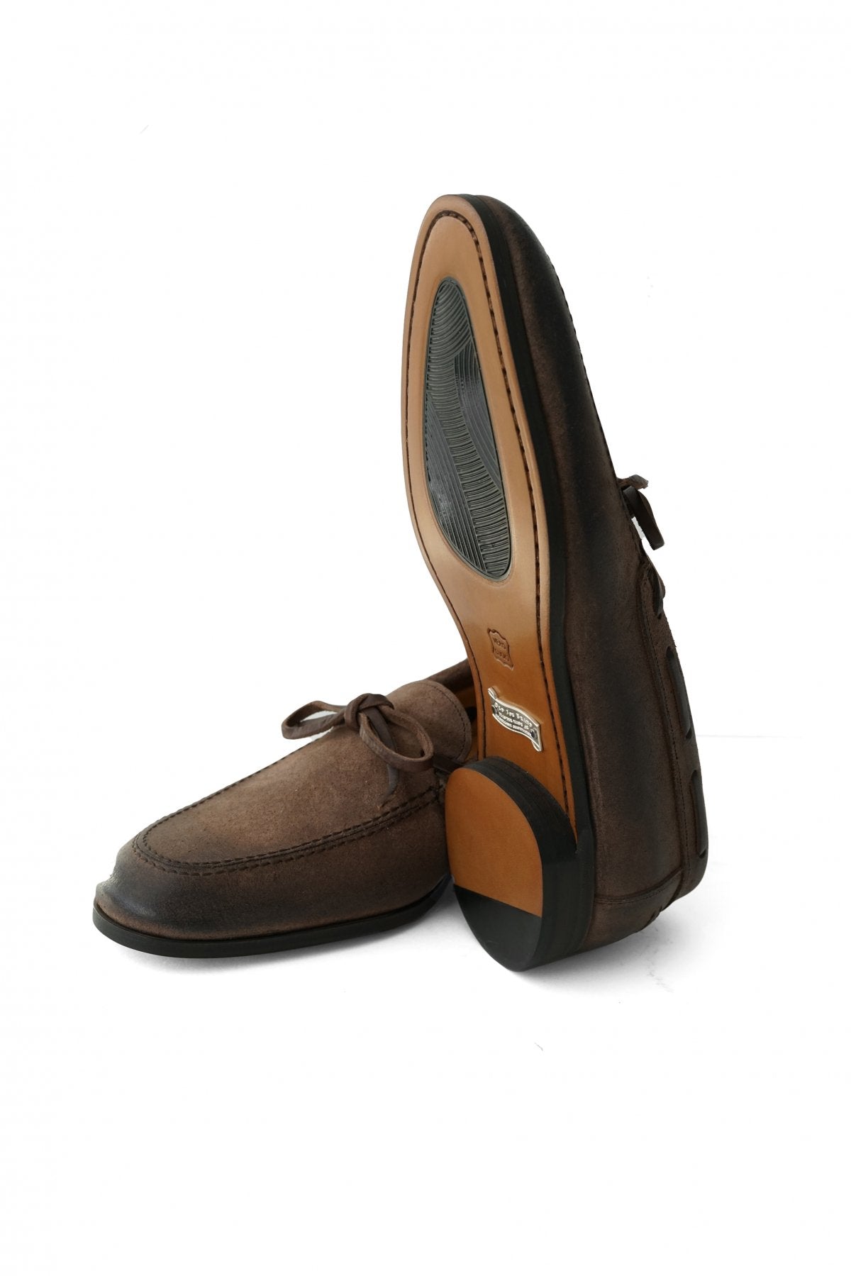 OLD JOE - "The Boater" VACHTTA LEATHER MOCCASIN SHOES - WALNUT