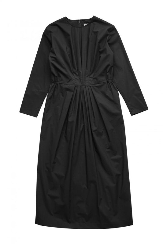 humoresque - FRONT TUCK DRESS - BLACK