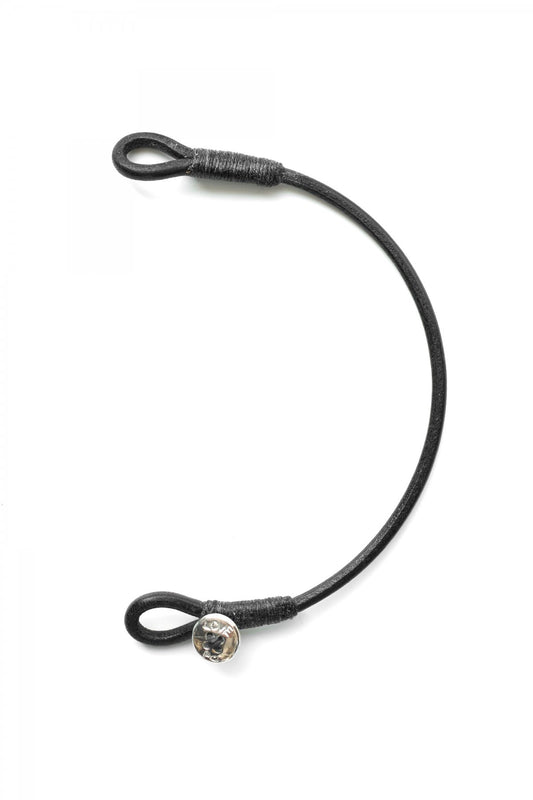 Porter Classic - LEATHER BRACELET W/ SILVER BUTTON - BLACK