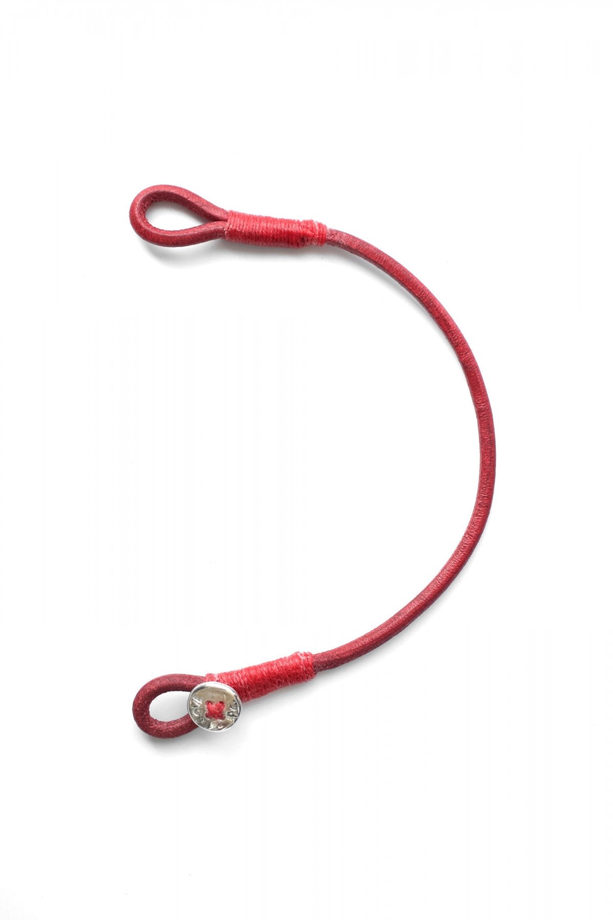 Porter Classic - LEATHER BRACELET W/ SILVER BUTTON - RED